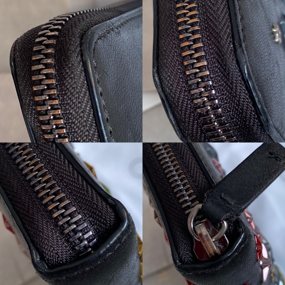 AUTHENTIC JIMMY CHOO ZIPPER LONG WALLET BLACK LEATHER - Picture 16 of 16